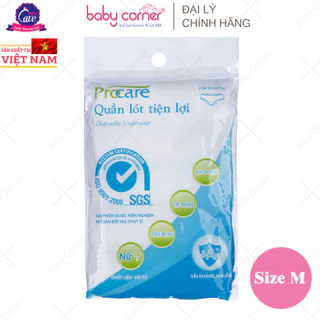 Quần Lót Miễn Giặt TC Nữ Procare Đủ Size Gói 5 Cái