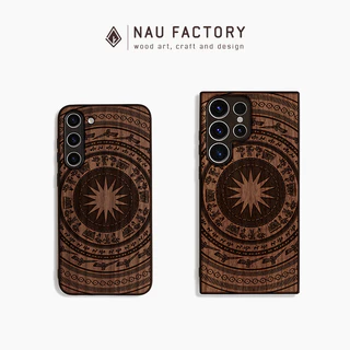 Ốp lưng Samsung gỗ Walnut khắc laser tô màu thủ công S21/S22/S23/S24/Note20 Plus Ultra NAU FACTORY - Trống đồng