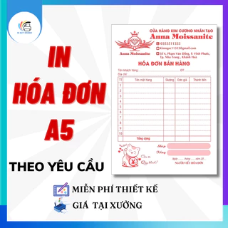 Hoá đơn bán hàng in theo yêu cầu thiết kế miễn phí IN TẠI XƯỞNG