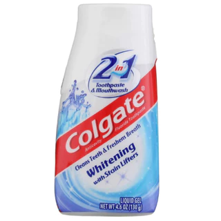 [BILL MỸ ĐI AIR] Kem đánh răng Colgate 2-in-1 Whitening With Stain Lifters Toothpaste 4.6Oz 130g