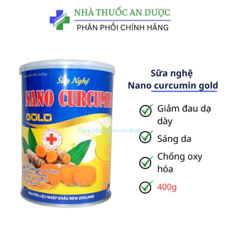 Sữa Nghệ Nano Curcumin Gold gúp giảm đau dạ dày,tiêu hóa tốt đẹp da, chống oxi hóa – Hộp 400gr