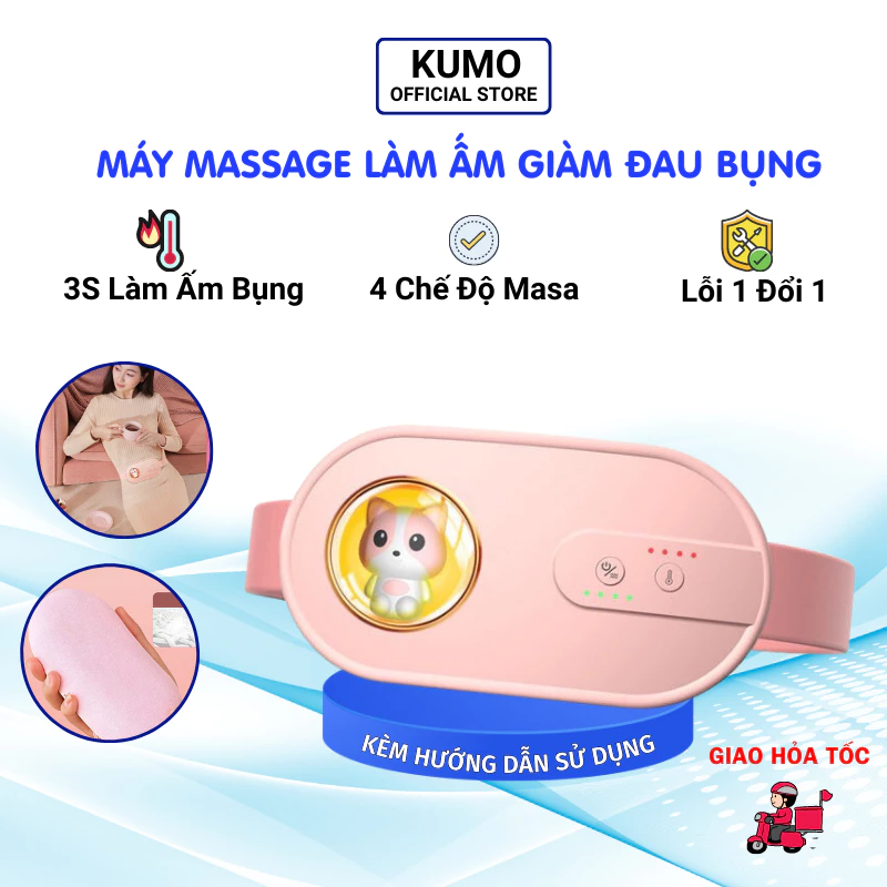 Máy Chườm Bụng Kumo Massage Làm Ấm Giảm Đau Cho Phụ Nữ Đến Kì Sạc Tích Điện