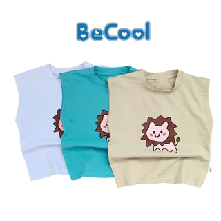 Áo Ba Lỗ Sát Nách In Hình Sư Tử BeCool Cho Bé Chất Cotton Thấm Hút Mồ Hôi, Co Giãn Thoải Mái Cho Bé Từ 10-26Kg