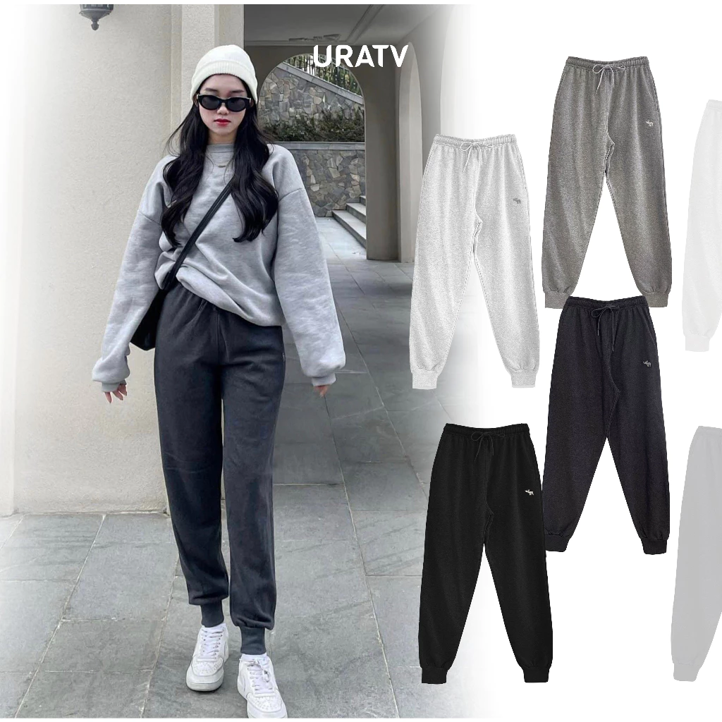 Quần jogger nữ nỉ da cá bo ống cá tính năng động M3