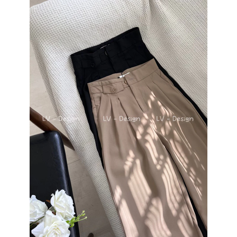 LOVISHOP- Quần Ống Rộng Culottes Form Suông Basic Dễ Mix Đồ/ Quần Tây Lưng Cao  Chất RuBy Hàn Dày Dặn