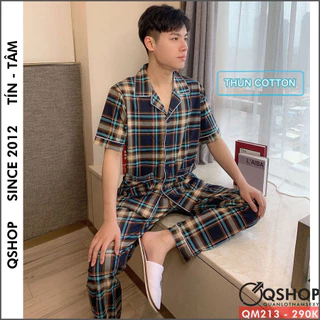 Tổng hợp pijama nam thun cotton tay ngắn quần dài mặc nhà mặc ngủ pijama quà tặng người lớn QM213 QM610