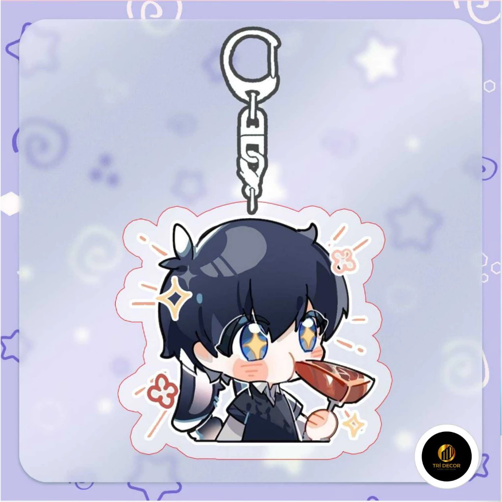 Móc khóa BLUE LOCK  ver Tai chữ in hình anime chibi treo chìa khóa mica trong acrylic quà tặng dễ thương