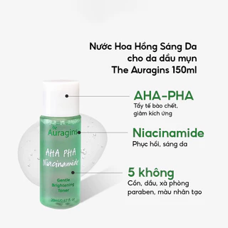 Toner The Auragins Minisize Sáng Da, Ngừa Mụn AHA PHA 20ml