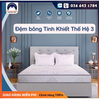 Đệm Sông Hồng Bông Tinh Khiết Thế Hệ 3 siêu nẩy gập 2 - Bảo hành chính hãng 5 năm