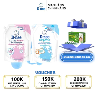 (ComBo 2 Túi) Nước giặt quần áo em bé Dnee túi 1400ml-Nước Giặt Xả Cho Trẻ Em an toàn, Chính hãng Công ty Đại Thịnh