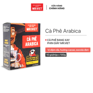 Cà phê rang xay phin giấy/ túi lọc Arabica, đậm đà vị cacao, socola đen - MR.VIET Coffee (10 gói/hộp x 100g)