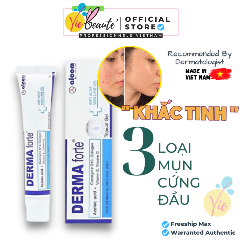 Kem mụn Derma Forte Gel Giảm Mụn, Mờ Thâm 15g