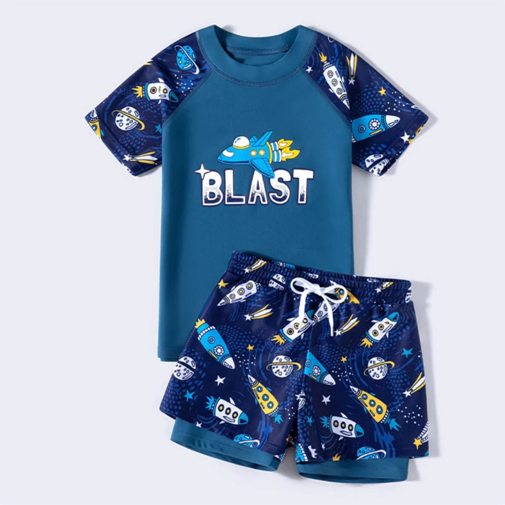 Bộ Quần Áo bơi Cho Bé Trai Bé Gái Size Đại 65kg set Bơi Blast