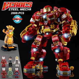 Đồ Chơi Lắp Ráp Mô Hình Robot Biến Hình HulkBuster Iron Man Mk44 - Người Sắt Biến Hình LY76066 Với 2008+ Mảnh Ghép