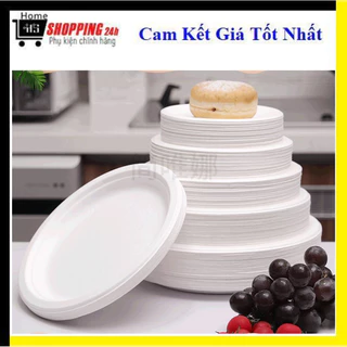 Set 50 chiêc đĩa nhựa dùng 1 lần, combo 50 đĩa giấy gọn nhẹ tiện lợi sử dụng cho các buổi dã ngoại, buổi tiệc