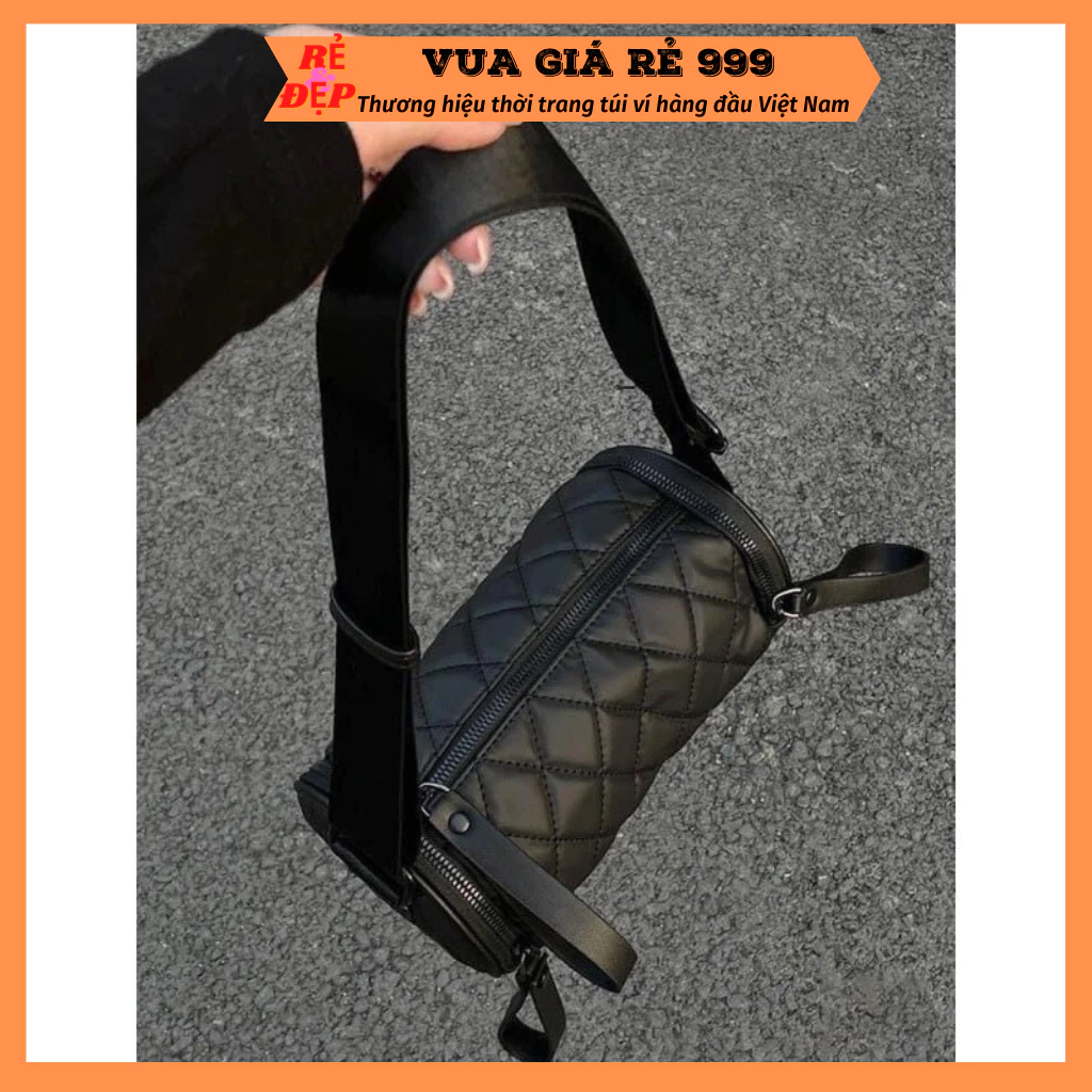 Túi trống mini trần trám đeo chéo nữ size 24cm đi chơi cá tính thời trang hàn quốc DC256