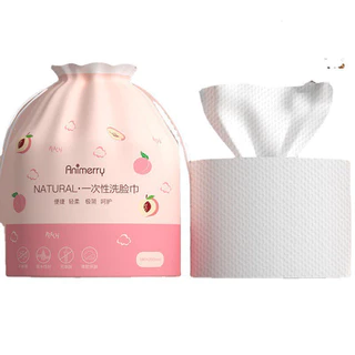 Giấy Lau Mặt cotton, bông tẩy trang siêu dai Animerry Túi Rút Màu Hồng Đào