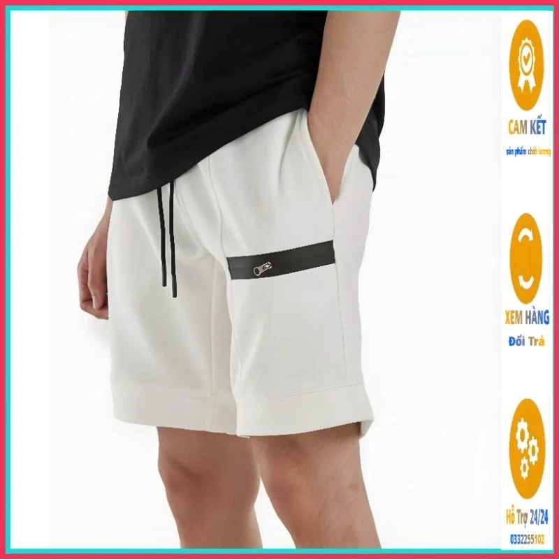 Quần short nam nữ unisex vải poly co giãn chất dày dặn giống hình, bao đẹp (phoikhoa)