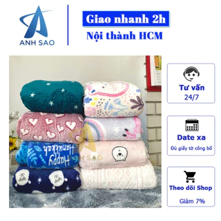 Chăn mền lông tuyết 1m6x2m Ánh Sao nhiều hoạ tiết giao màu ngẫu nhiên