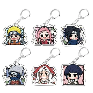 Móc khóa in hình Naruto ver CHIBI VUÔNG anime quà tặng chibi mica xinh xắn arcylic dễ thương