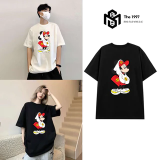 Áo thun Drew nam nữ hình chuột mickey local brand Unisex form rộng, chất vải thun cotton 100% THE1997