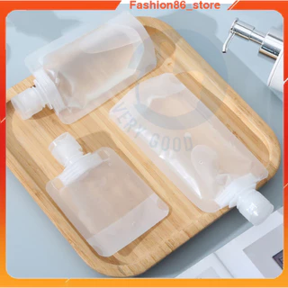 Túi chiết mỹ phẩm sữa tắm dầu gội du lịch 100ml 50ml 30ml tiện lợi mini trong suốt có lắp nhựa có thể sử dụng nhiều lần
