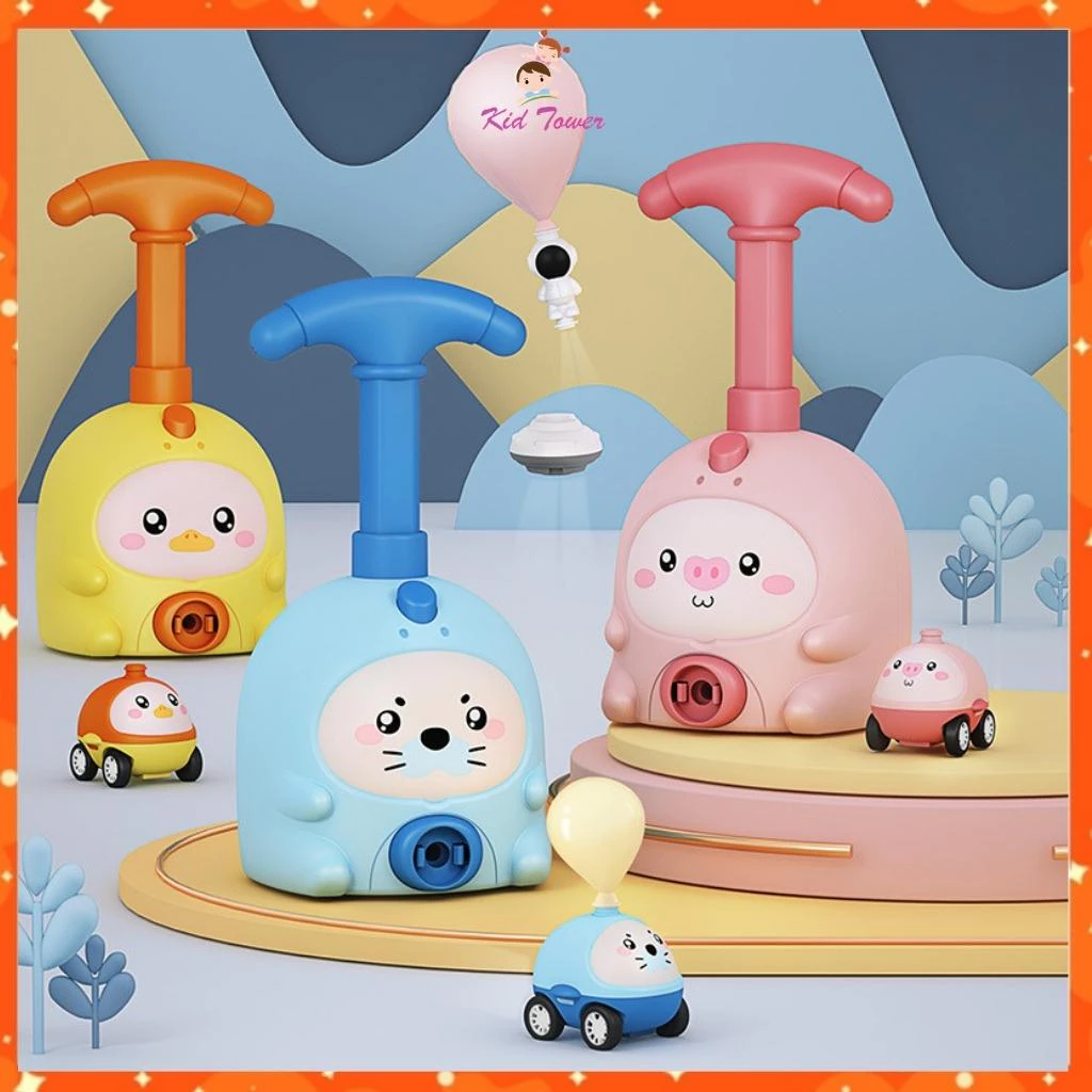 Bơm bóng đua xe ô tô bóng bay phi hành gia siêu cute cho bé