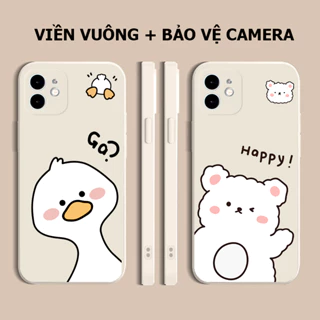 Ốp lưng Samsung J6+ / J8 silicon dẻo cạnh vuông bảo vệ camera đôi gà gấu cute