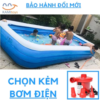 Bể bơi cho bé cỡ lớn khổng lồ (Cỡ 3m và 2.6m) kiểu hồ phao hơi thành cao 3 tầng cho cả gia đình mã 50026