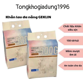 Khăn lau đa năng túi 150 khăn Geklin chất khăn mềm em ái an toàn cho da nhạy cảm🍀FREESHIP🍀Bịch 150 Tờ Giấy Siêu Thấm