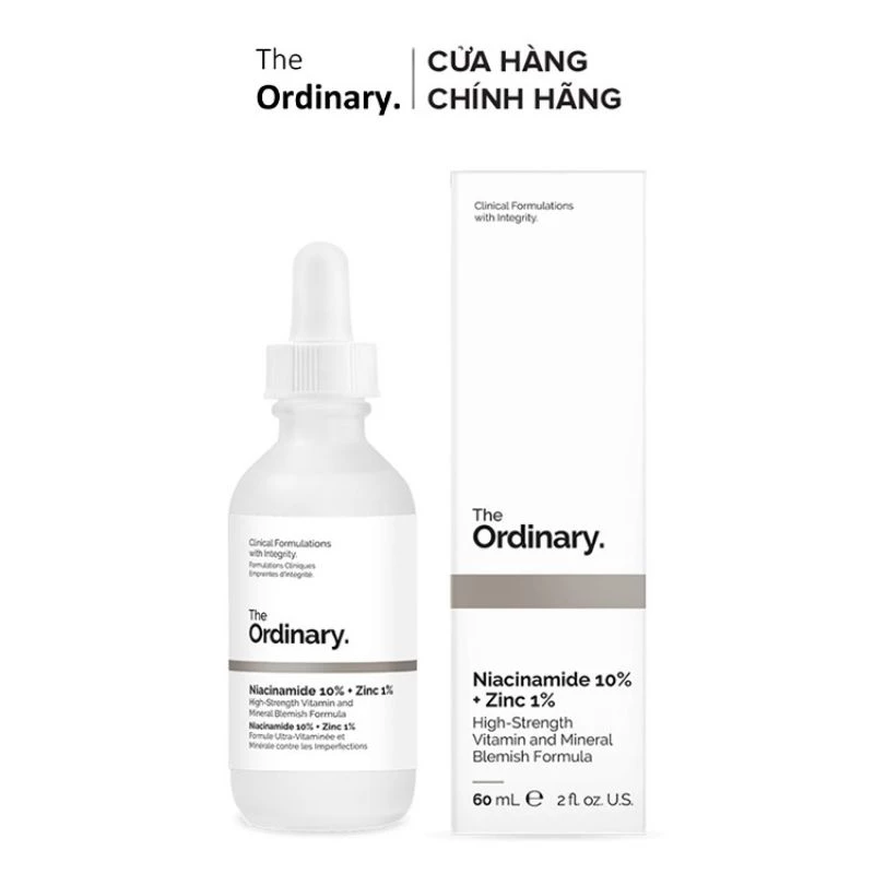 The ordinary niacinamide 10% zinc 1% phân loại chai 30ml