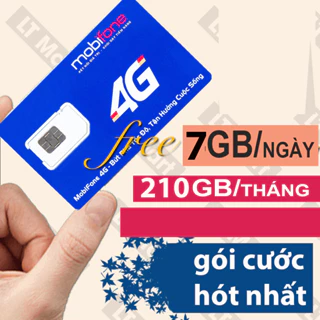 Sim 4G Mobi bigme 7GB/ngày (210GB/tháng) chỉ với 125k/tháng