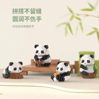 BỘ XẾP HÌNH GẤU TRÚC, LEGO PANDA HOA HOA HÃNG BRICKS