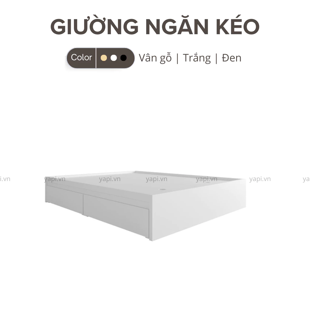 Giường Ngủ 2 Hộc Kéo Không Đầu Giường LẮP ĐẶT TẬN NHÀ Yapi-507