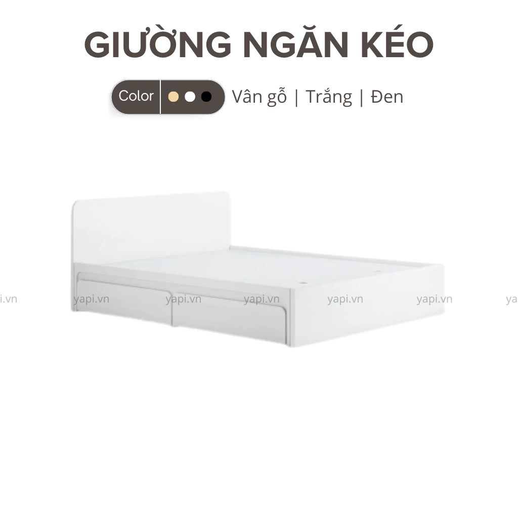 Giường Ngủ 2 Hộc Kéo Phong cách Bắc Âu LẮP ĐẶT TẬN NHÀ Yapi-508