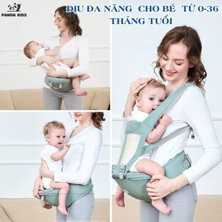 Địu em bé chống gù 4 tư thế thoáng khí đa năng có ghế ngồi, an toàn cho bé từ 0-36 tháng địu đi xe máy an toàn