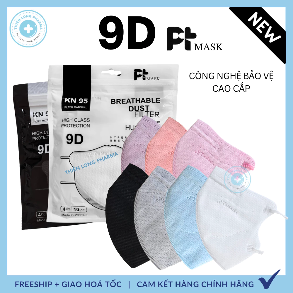 [SET 50 Cái] Khẩu trang 9D Mask 4 lớp kháng khuẩn, khẩu trang 5D nâng cấp nhiều màu sắc siêu dễ thương