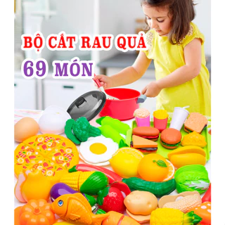 Bộ đồ chơi cắt hoa quả cho bé kiêm đồ chơi nấu ăn trẻ em, trò chơi cắt trái cây, rau củ quả dành cho trẻ em