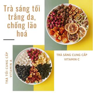 combo trà sáng tối lê gai dâu hắc kỷ tử trắng da, chống lão hoá