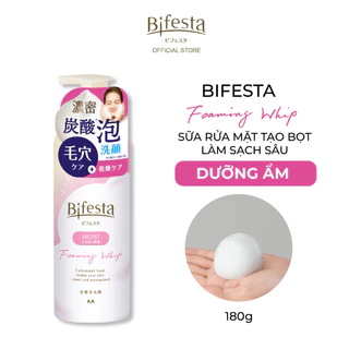 Sữa rửa mặt dạng bọt sạch sâu dưỡng ẩm Bifesta Foaming Whip MOIST 180G