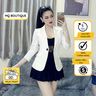 Áo khoác Vest nữ tay lỡ dáng ngắn Blazer kiểu Hàn Quốc cao cấp chất liệu mềm mịn, Áo vest thiết kế MQ Boutique