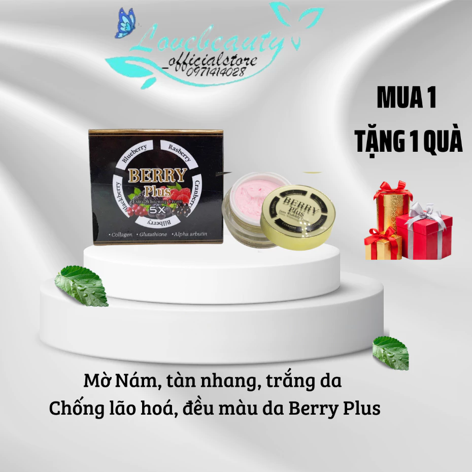 Kem nám tàn nhang Berry plus mờ nám tàn nhang đ𝐨̂̀𝐢 𝐦𝐨̂̀𝐢 dưỡng ẩm da phục hồi da chống lão hoá dưỡng da trắng sáng