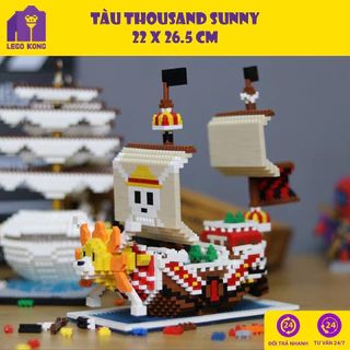 [4500 chi tiết] Lắp ráp mô hình tàu thousand sunny, Đồ chơi lắp ráp mô hình tàu cướp biển One Piece Vua Hải tặc