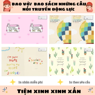 "LẺ" Bìa bao vở học sinh A5/B5, hình in đa dạng và rõ nét, in nhãn free- TIỆM XINH XINH XẮN