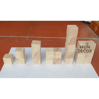 Miếng Gỗ Vuông Cube 3,5cm; 5cm, Chơi Numberblock. Gỗ Sồi Nga