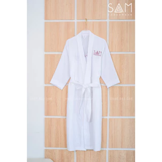 Áo choàng tắm SAM cao cấp 100% cotton đan sợi sồi mềm mại thấm hút tốt có đai lưng túi tiện lợi Luxury SAM SM23