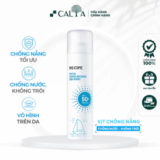 Xịt Chống Nắng RECIPE Không Trôi SPF50+ PA++++ - RE:CIPE Phyto Water Defense Sun Spray 180ml