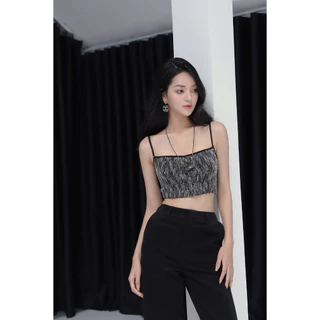 Áo Dây Croptop Vải Bố Cài Nút Đá - XIPI