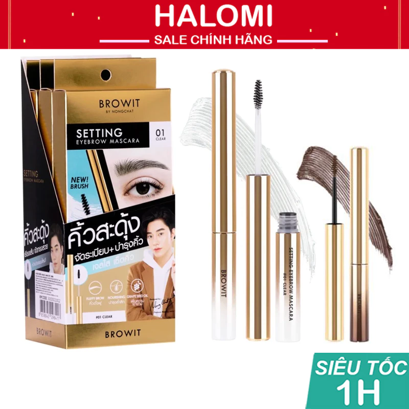 Mascara mày Nongchat Browit Setting Eyebrow chuốt định hình lông mày đầu nhỏ không lem không trôi