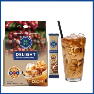 1 Thùng 12 Bịch Cà Phê Hòa Tan K Coffee Delight 3in1 612g